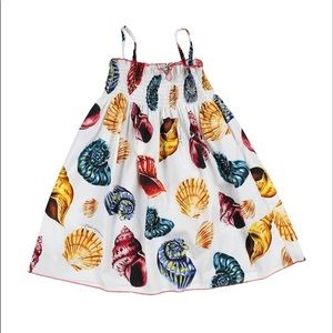 Shell-Print Smocked Poplin Sundress designer dress